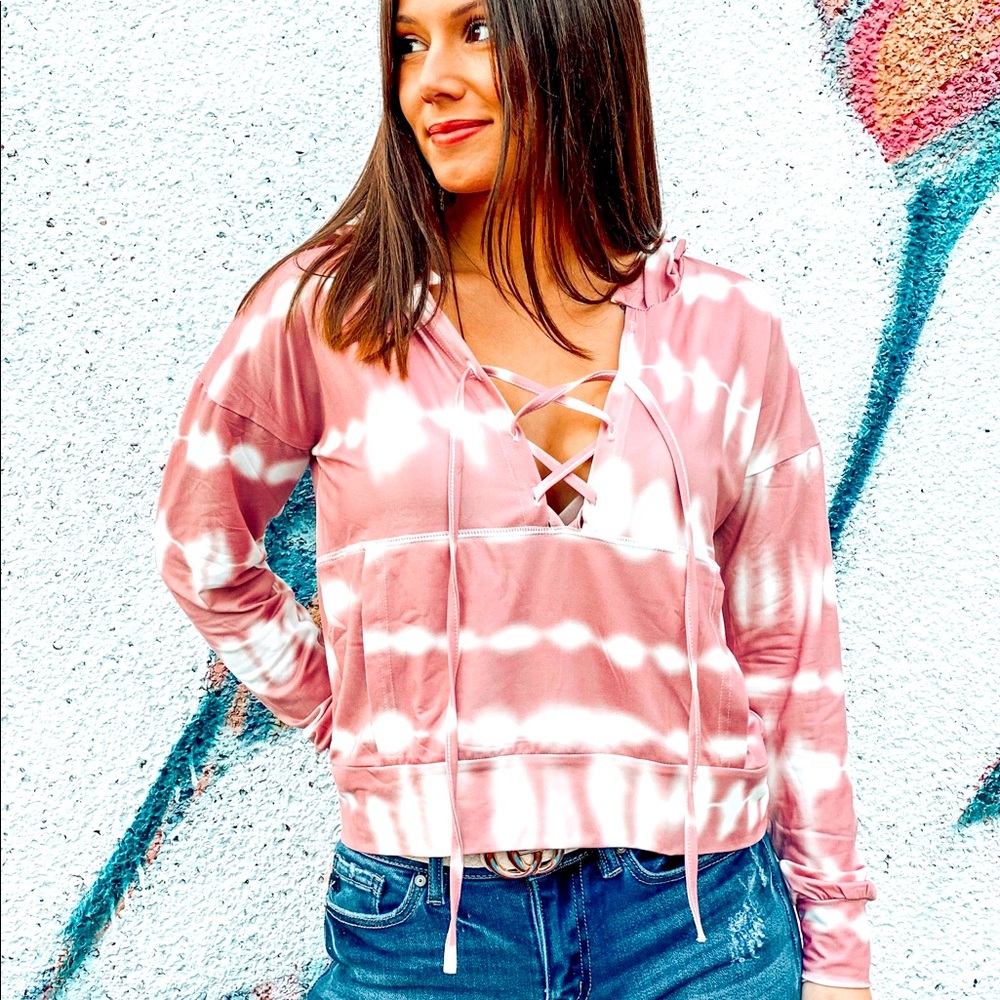 Lily Clothing, Tie Dye Pink Hoodie, Various Sizes